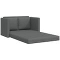 vidaXL Podlahová rozkladacia pohovka 2v1 tmavosivá 112x174x55 cm látka