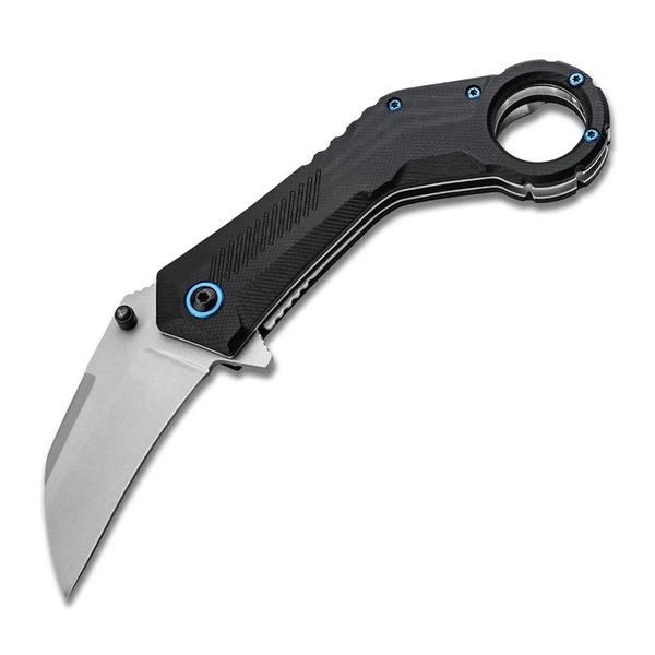 Magnum 01RY005 Veloc vreckový nôž/karambit s asistenciou 6,8 cm, Bead Blast, čierna, G10