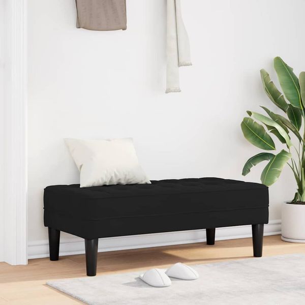 vidaXL lavička s vankúšom Čierna 113 x 57 x 39 cm Zamat