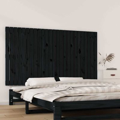 vidaXL Nástenné čelo postele čierne 159,5x3x90 cm masívna borovica