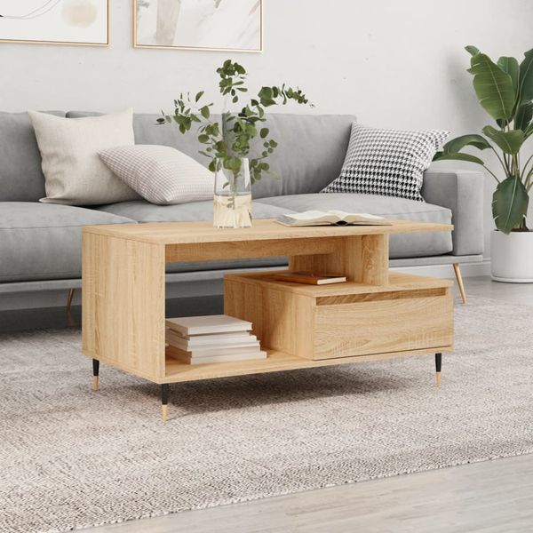 vidaXL Konferenčný stolík dub sonoma 90x49x45 cm spracované drevo