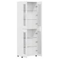 vidaXL Highboard FLORIN 60 x 35 x 182 cm Vysoký lesk bielej