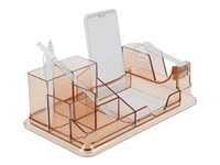 Organizér na stôl - plast - transparent brown