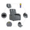 vidaXL Masážne kreslo s polohovacím mechanizmom, sivé, umelá koža