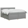vidaXL Posteľ boxspring s matracom Svetlosivá 200 x 200 cm Látka