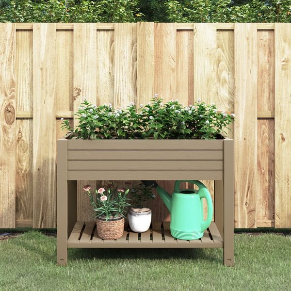 vidaXL Záhradný vyvýšený záhon bledohnedý 110x45x79 cm polypropylén