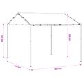 vidaXL Altánok 4 x 4 x 2,6 m Biela Oceľ a polyester 180 gsm