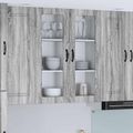 vidaXL Nástenný sklenený kabinet LUCCA Sivá sonoma 80 x 31 x 100 cm