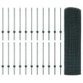 vidaXL Zvarené pletivo s podperami 50 x 0,8 m PVC potiahnutá oceľ