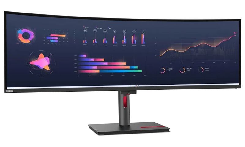 Lenovo ThinkVision/P49w-30/49"/IPS/5120x1440/60Hz/6ms/Black/3R LED monitor, prohnutý, 49", IPS, 5120×1440, 32:9, 350cd/m2, 2000:1, 4ms, 2× HDMI, DisplayPort, 2× Thunderbolt 4, USB-C, 4× USB, V