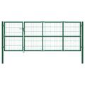 vidaXL Záhradná brána so stĺpikmi 350x120 cm oceľovo zelená