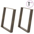 vidaXL Nohy k jedálenskému stolu v tvare U, 2 ks, prírodná oceľ, 80 x (72-73) cm, oceľ