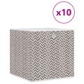 vidaXL skladacie úložné boxy 10 ks hnedá 32x32x32 cm Netkaná textília