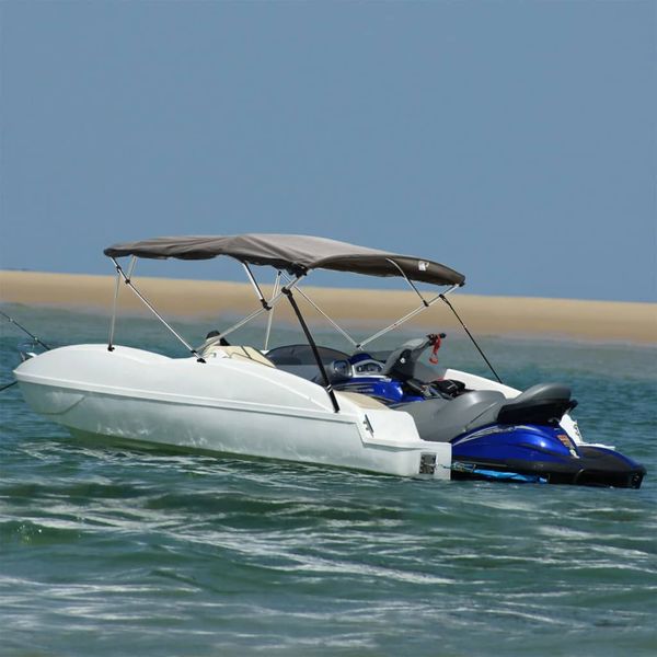 vidaXL Strieška Bimini so 4 oblúkmi a stenami 243x(185-198)x137 cm