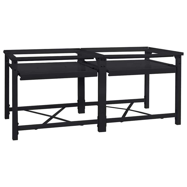 vidaXL Pedestal na práčku 2 pcs Čierny 120 x 56 x 52 cm Oceľ