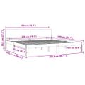 vidaXL Posteľný rám z masívneho dreva 200x200 cm