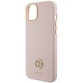 Puzdro Guess pre iPhone 15 6,1" GUHCP15SM4DGPP ružové HC SILIKÓN LOGO STRASS 4G
