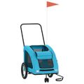 vidaXL Cyklovozík pre zvieratá, modrý, oxfordská látka, železo