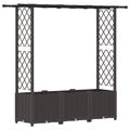 vidaXL Vyvýšený záhon s mriežkou a strechou Hnedá 162,5 x 40 x 136 cm