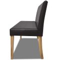 vidaXL Lavička 139,5 cm, tmavohnedá, umelá koža
