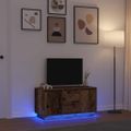 vidaXL TV skrinka s LED svetlami staré drevo 100x41x50 cm