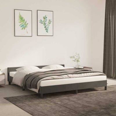 vidaXL Posteľ bez matraca tmavosivá 180x200 cm zamat