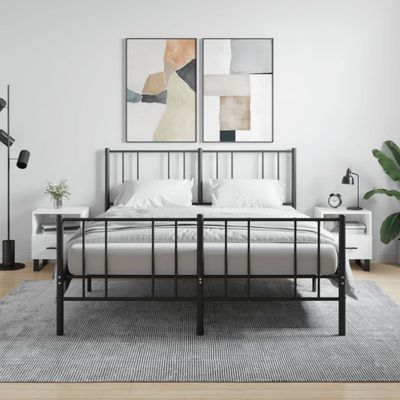 vidaXL Nočné stolíky 2 ks lesklé biele 40x35x47,5 cm kompozitné drevo