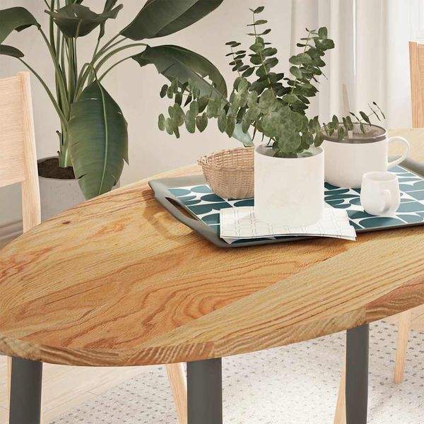 vidaXL Stolová doska bledohnedá 120x60x2 cm dubový masív oválny