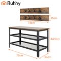 Botník s lavicou a vešiakom RUHHY 27037 73 cm, industriálny loft, hnedá doska Botník s lavicou a věšákem RUHHY 27037 73 cm, industriální loft, hnědá deska