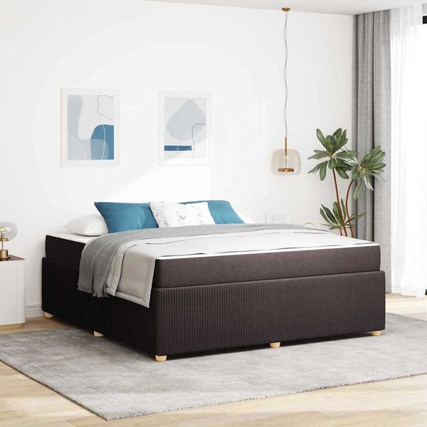 vidaXL Rám postele s matracmi Tmavohnedá 180 x 200 cm látka