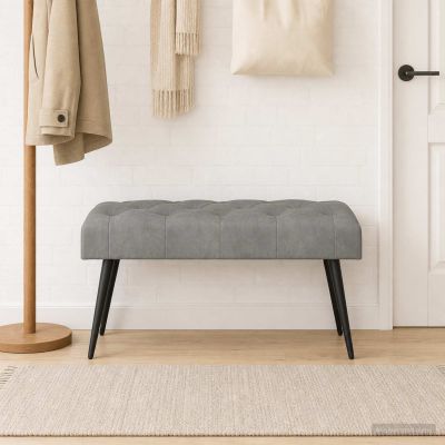 vidaXL Lavica s gombíkovým prešívaním Svetlosivá 80 x 40 x 46 cm Zamat