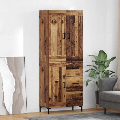 vidaXL Highboard so zásuvkou 2 pcs Staré drevo Kompozitné drevo