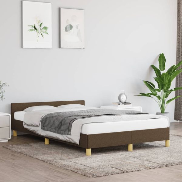 vidaXL Posteľ bez matraca tmavohnedý 120x190 cm látka