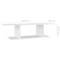 vidaXL Nástenná TV skrinka biela 103x30x26,5 cm