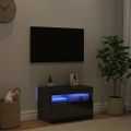 vidaXL TV skrinka s LED svetlami lesklá čierna 60x35x40 cm