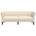 vidaXL Kreslo Chesterfield, 3-miestne, ľan