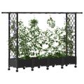 vidaXL Vyvýšený záhon s mriežkou a strechou Čierna 203 x 40 x 127 cm