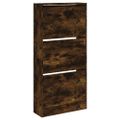 vidaXL Botník dymový dub 60x21x125,5 cm kompozitné drevo