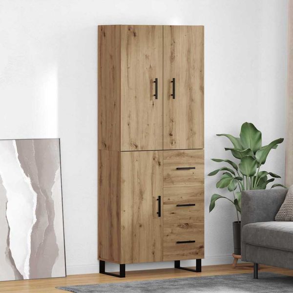vidaXL Highboard so zásuvkou 2 pcs Remeselný dub 69,5 x 34 x 180 cm