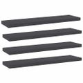 vidaXL Prídavné police 4 ks, sivé 40x10x1,5 cm, drevotrieska