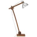 vidaXL Stojanová lampa strieborná masívne mangovníkové drevo E27