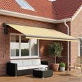 vidaXL Náhradná látka na markízu Žltá a biela 450 × 300 cm Polyester
