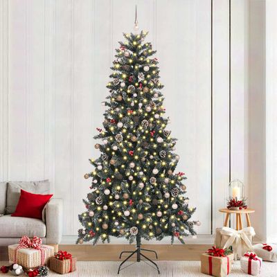 vidaXL Umelý vianočný stromček Zelená 240 cm PVC, plast a oceľ