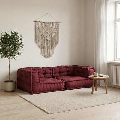 vidaXL 2-miestna modulárna pohovka, gaštanovo hnedá 140x70x36, látka