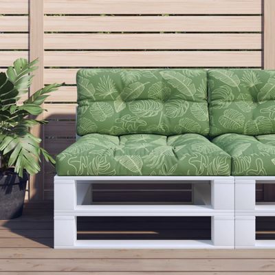 vidaXL Poduška na paletovú pohovku vzor listov 80x40x12 cm látka