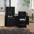 vidaXL 3-dielna záhradná sada boxov čierna borovicový masív