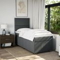 vidaXL Posteľný rám boxsping s matracom tmavosivý 80x200 cm látka