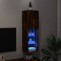 vidaXL TV skrinka s LED svetlami dymový dub 30,5x30x102 cm