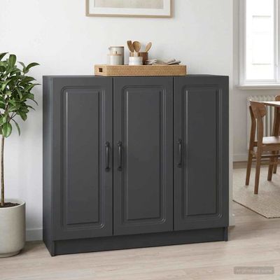 vidaXL Servírovacia skriňa Čierna 89 x 34,5 x 77 cm Kompozitné drevo