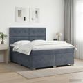 vidaXL Posteľ boxspring s matracom Tmavosivá 180 x 200 cm Zamat